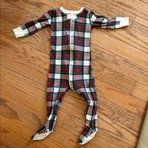 The Beaufort Bonnet Company Red and Green Plaid Footie